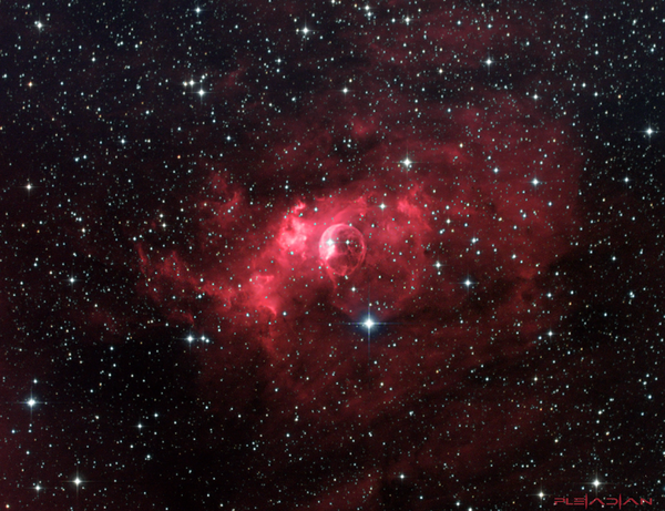 Ngc 7635 - The Bubble Nebula In Hargb