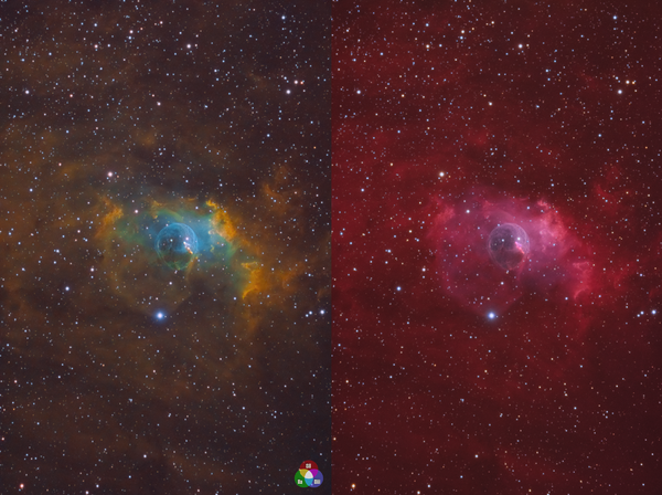Ngc - 7635 Bubble Nebula (hst & Haoiiilrgb Version)