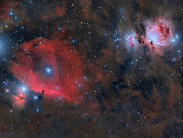 Μ42 & Horsehead Nebula Widefield in HaRGB